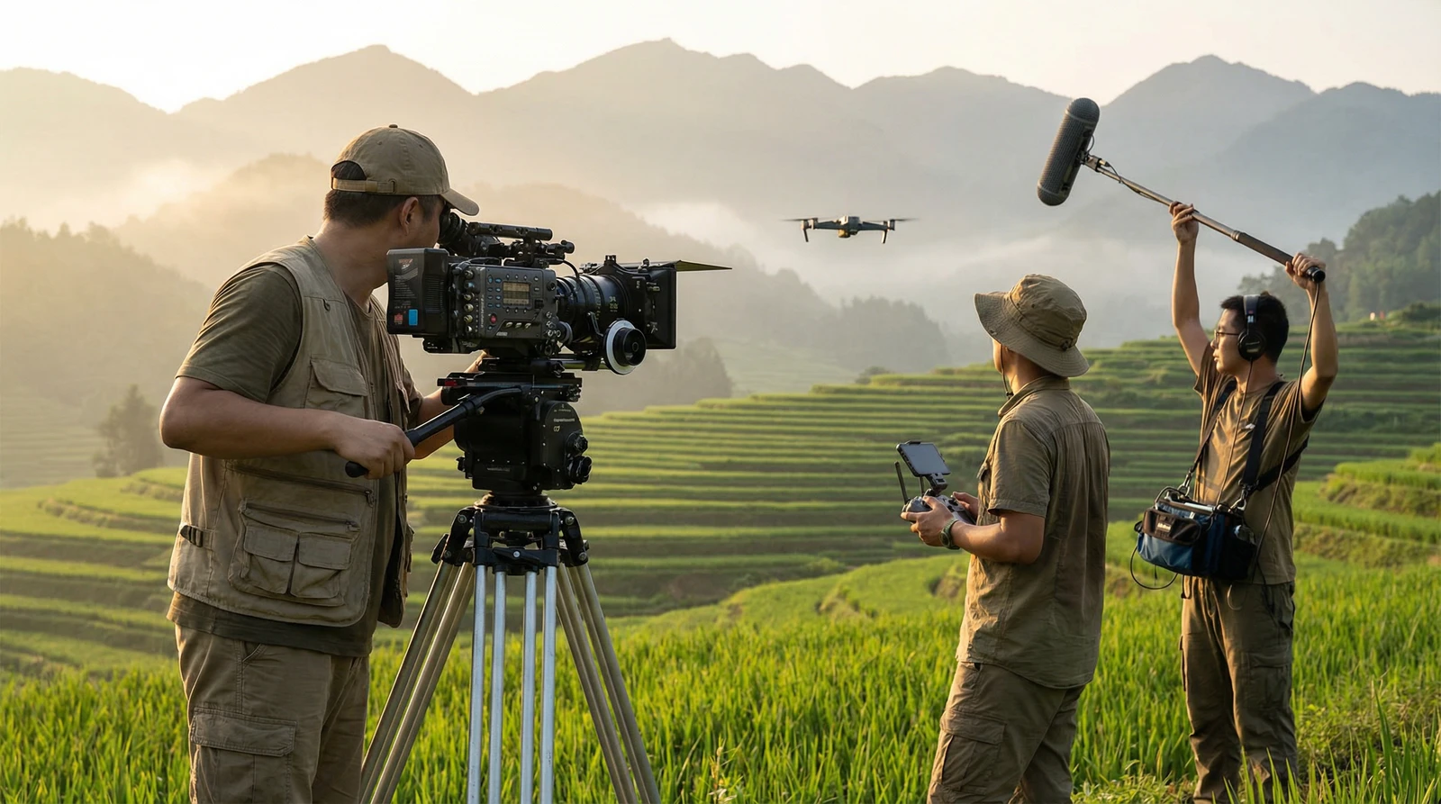 国产海角社区栏目云南梯田纪录片拍摄团队