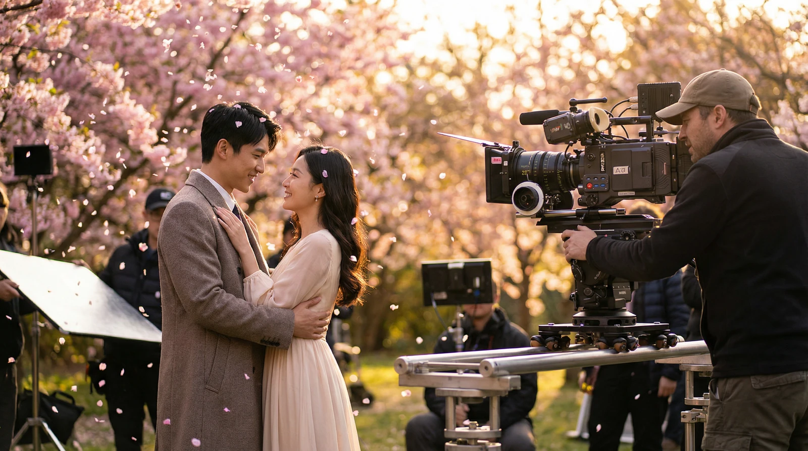 国产萝莉岛栏目樱花园浪漫场景拍摄花絮